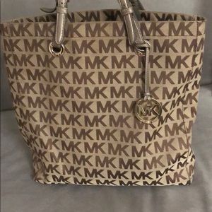 Michael Kors Logo Tan Tote - great condition $150